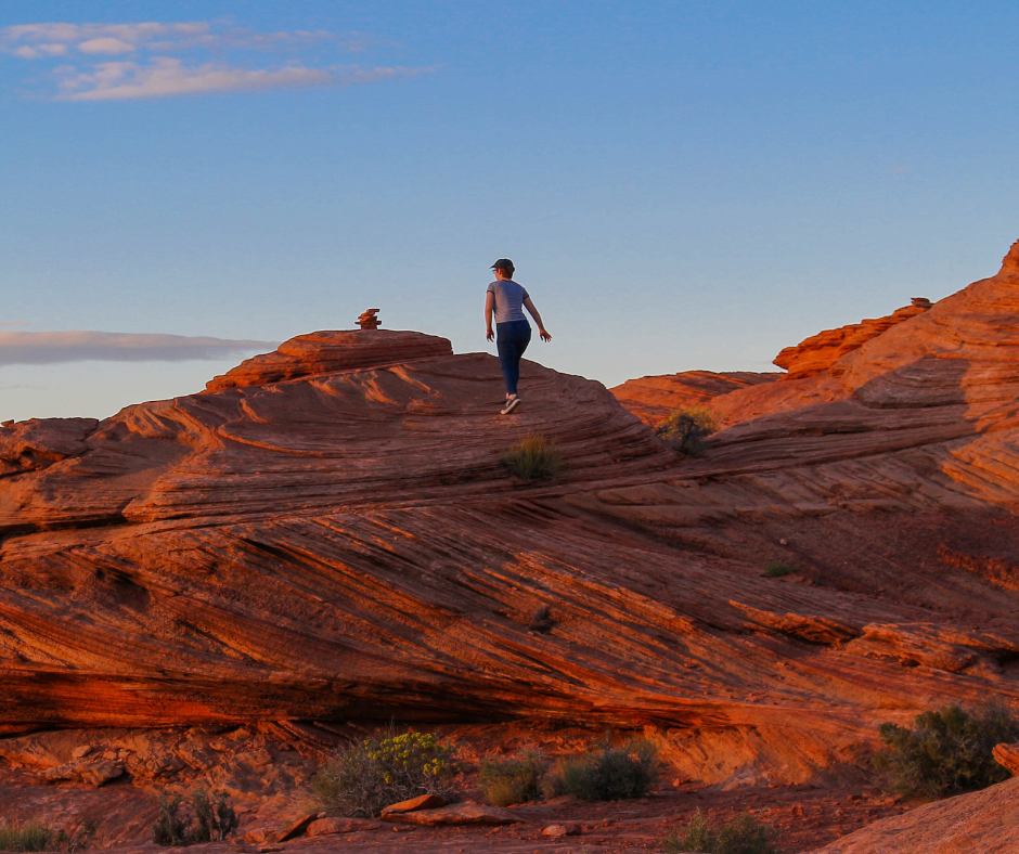 person hiking in Arizona