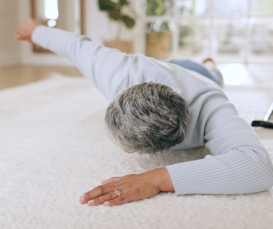 elderly person on ground after falling
